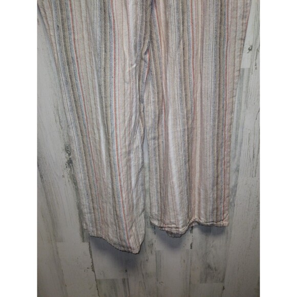 Anthropologie DREW Striped Linen Blend Jumpsuit Beige Black Size Medium - Picture 7 of 9